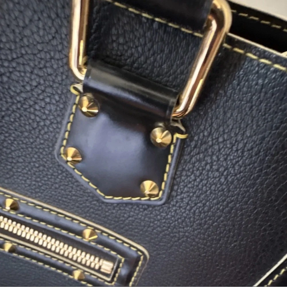 Louis Vuitton Black Leather Satchel with Gold Hardware - Picture 11 of 15